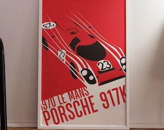 Porsche 917 Le Mans Poster: Vintage Motorsport Art (Digital Download)
