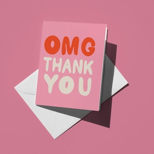Carte de voeux de remerciement Carte d'amitié girly Carte de soutien rose Carte de gratitude pour meilleure amie Carte mignonne pour avoir dit merci