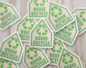 Ekologiczne naklejki Kiss-Cut | Wzory do ponownego użycia i recyklingu | Naklejki na laptopy, Zrównoważone prezenty, Ekologiczny wystrój