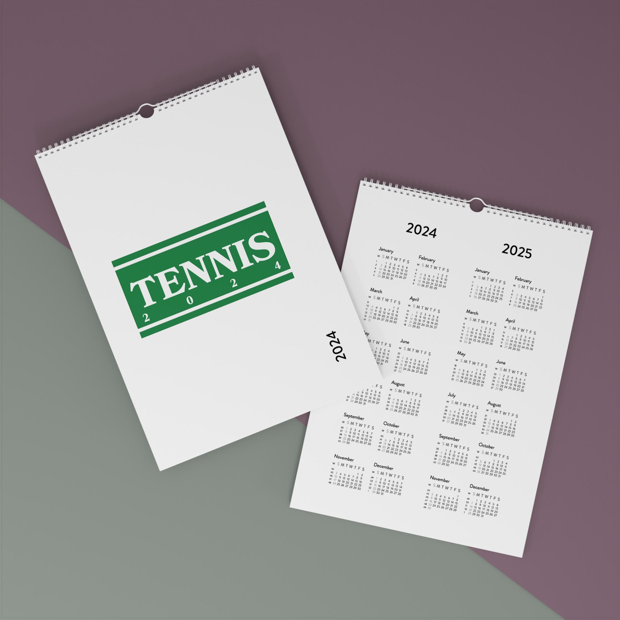 Wall Calendar for Tennis Fans 2024 Monthly Calendar Grand Slam Tennis