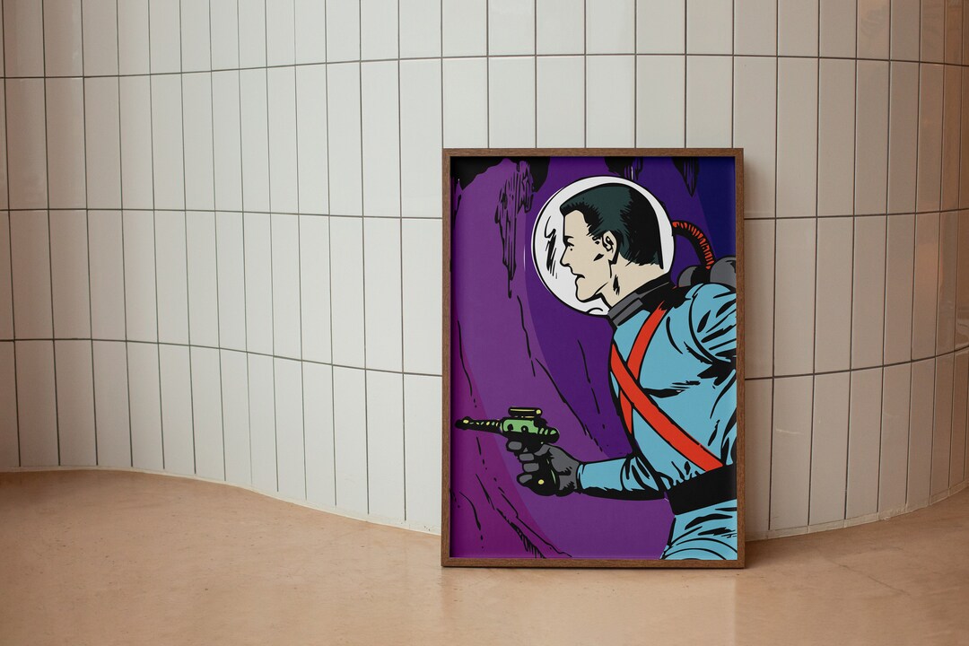 Large Space Wall Art Retro Comic Art Downloadable Print Game Etsy