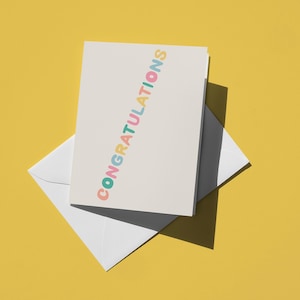 Pasgeboren babykaart Gefeliciteerd kaart voor huwelijkscadeau Leuke woordcadeaukaart voor promotiekaart voor collega Minimalistische pastelkaart