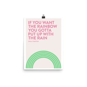 Dolly Parton Rainbow, Pink and Green, Western Aesthetic, Poster Art, Western Art, Modern Print, Dolly Parton Print, Dolly Parton Art