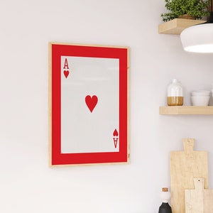 Ace of Hearts Art Print: Minimalist Valentine's Day Decor (Digital Download)