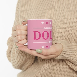 Ceramic Mug Dolly Parton Gift 11oz Inspirational Mug Dolly Parton What Would Dolly Do Mug Pink Western Aesthetic Gifts For Her