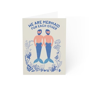Carte de voeux sirène Saint-Valentin pour LGBTQ pour amour homosexuel carte d'anniversaire pour couple de même sexe