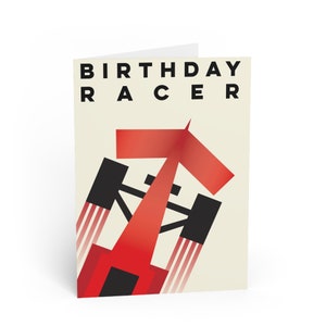 Carte d'anniversaire pour fan de Formule 1 Carte de voeux F1 rouge Formule 1 vintage Joyeux anniversaire Carte d'anniversaire de petit-fils de sport automobile pour petit-fils