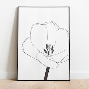 Hand Drawn Wall Art Flower Market Print Flower Market Poster Downloadable Art Gift Teen Room Decor Minimalist Hand Drawn Print