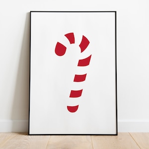 Printable Christmas Wall Art, Home Decor, Candy Cane Poster, Downloadable Christmas Art, Candy Cane Print, Downloadable Christmas Gift