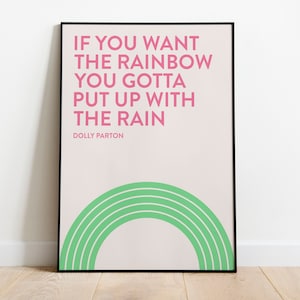 Dolly Parton Rainbow, Pink and Green, Western Aesthetic, Downloadable Art, Western Art, Modern Print, Dolly Parton Print, Dolly Parton Art