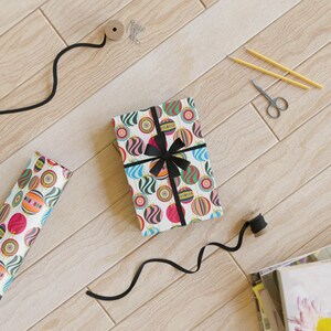 Festive Gift Wrap | Preppy | Midcentury Wrapping | Chic Christmas Paper | Christmas Bauble Gift | Wrapping Paper Roll image 5