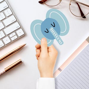 Pegatina de elefante, pegatina con ilustración de animal de moda para niños, pegatina para botella de agua, pegatina para portátil, pegatina femenina, pegatina bonita