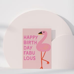 Flamingo-Geburtstags-Mädchen-Karte Niedliche Geburtstagskarte Niedliche Flamingo-Geburtstagskarte Illustrierte Geburtstagskarte