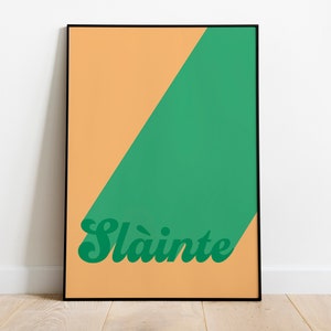Slàinte Cheers Print Print, St Patrick&#39;s Day Print, Cute Holiday Wall Decorations, Irish Wall Art, Green Aesthetic, Green Art, Trendy Art