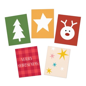 Holiday Card Set of 5 Christmas Cards for Teachers Christmas Cards Pack 5 Greeting Cards for Kids Snowman Christmas Card