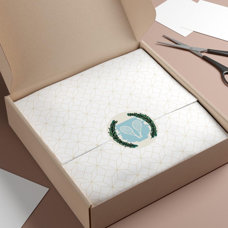 Tennis Sticker Trendy Country Club Tennis Illustration Sticker for