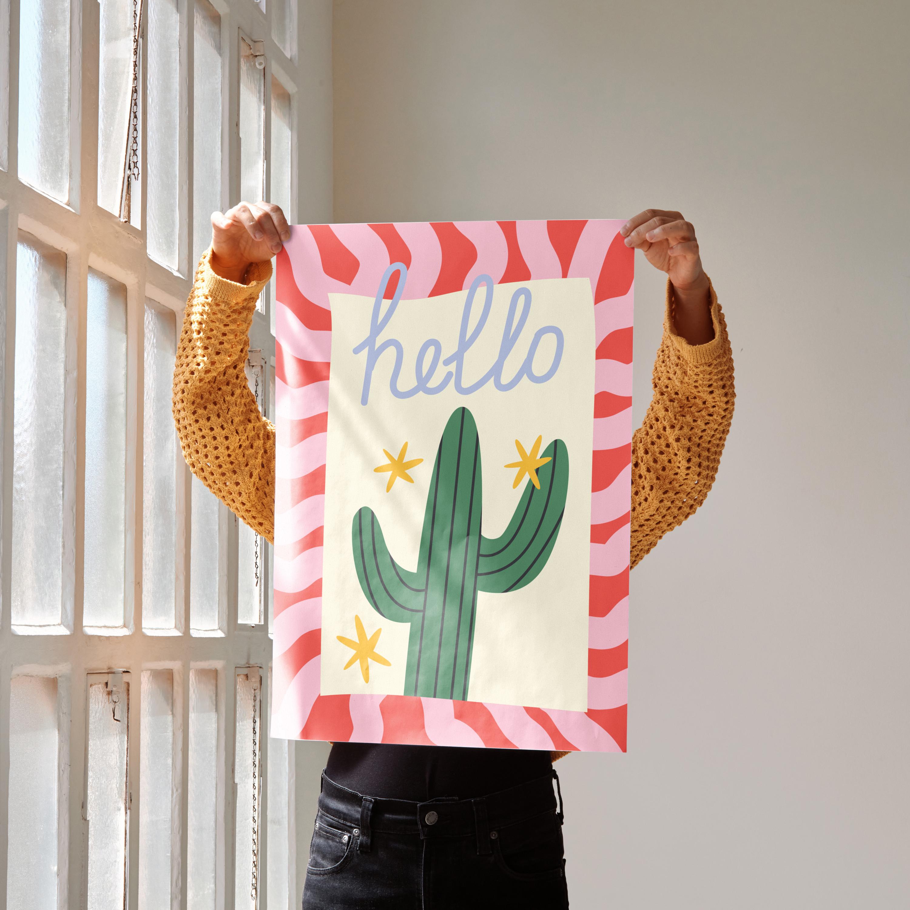Boho Cactus Art Print: Pink Desert Nursery Decor (digital Download) - Etsy