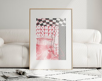 Monaco Formula 1 Wall Art Game Room F1 Poster Digital Formula 1 Vintage Wall Art Printable Motorsport Poster Monte Carlo F1 Monaco GP