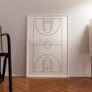 Wall Art for Basketball Fan Basketball Print Gift for Sports Fan Kids Room Wall Art Sport Poster Downloadable Print Trendy Posters