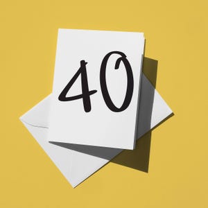 Cartes de 40e anniversaire, cadeaux uniques minimalistes, carte de 40 anniversaire à offrir à un frère, carte d'anniversaire, carte en noir et blanc, carte de voeux pour soeur