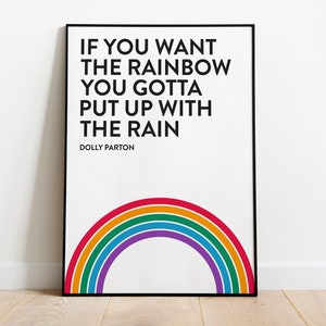 Dolly Parton Rainbow, Bright Wall Art, Western Aesthetic, Downloadable Art, Trendy Wall Art, Dolly Parton Print, Dolly Parton Art