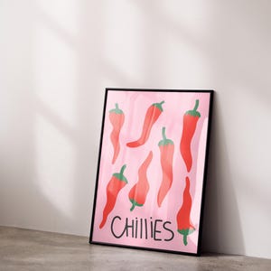 Trendy Cin Cin Print, Chilli Print, Chilly Print, Bar Cart Art Print, Maximalist Kitchen Print, Vintage Drink Poster, Retro Art