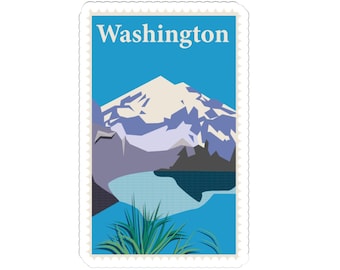 Naklejki wycinane metodą Snail Mail Washington Adventure, naklejki o tematyce przyrodniczej, dekoracje na laptopa, naklejki podróżne, prezenty dla podróżników, akcesoria do planerów