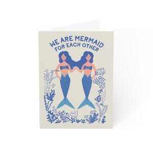 Carte de voeux sirène Saint-Valentin pour LGBTQ pour amour homosexuel carte d'anniversaire pour couple de même sexe
