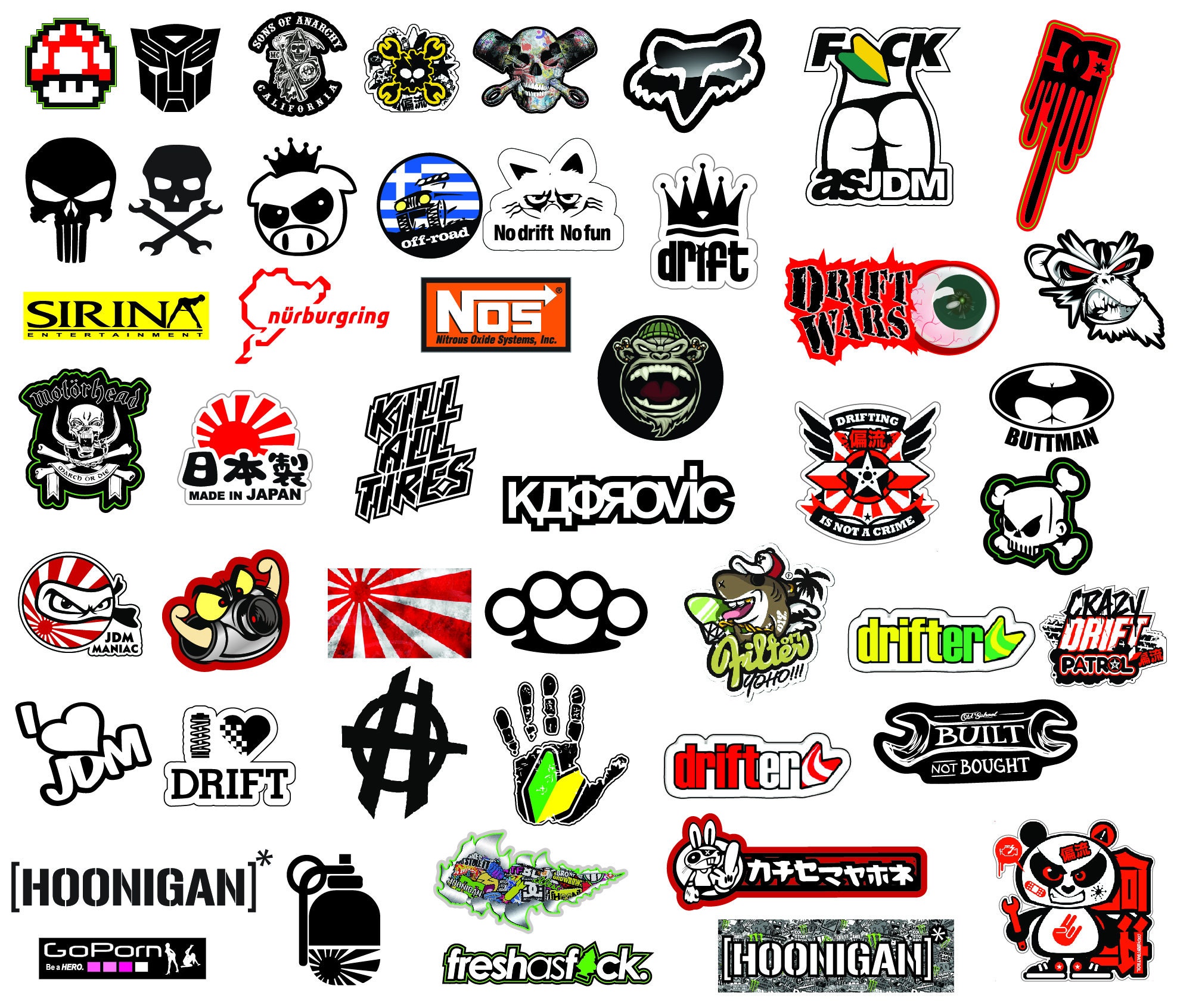 Pack of 50 Stickers Vector Editable File Png Pdf CAUTION It Etsy