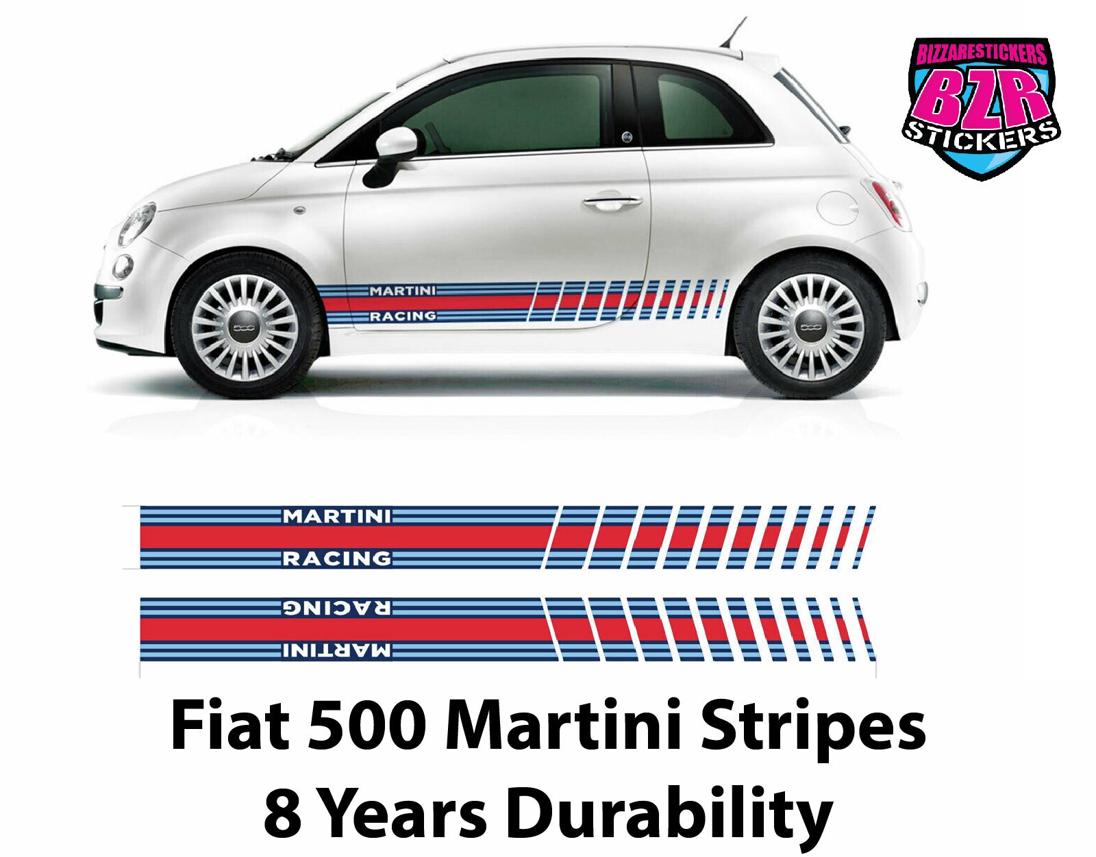Fiat 500 Abarth Martini Racing Stripes 8 Years Durability Etsy