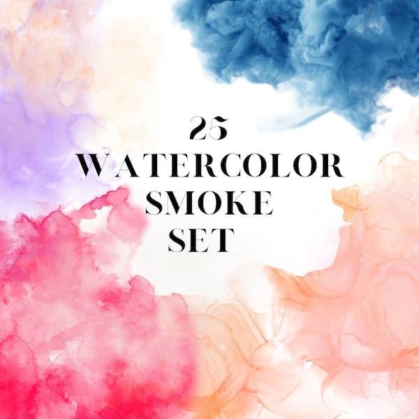 25Colorful HD Watercolor Smoke set, pastels, art, clipart, graphics, smoke watercolor