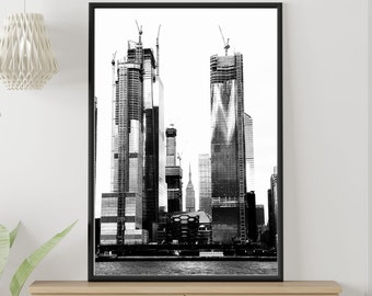 Hudson Yards BW art print, photography, NYC, wall art, wall décor, urban art, architecture poster, interior design digital instant download