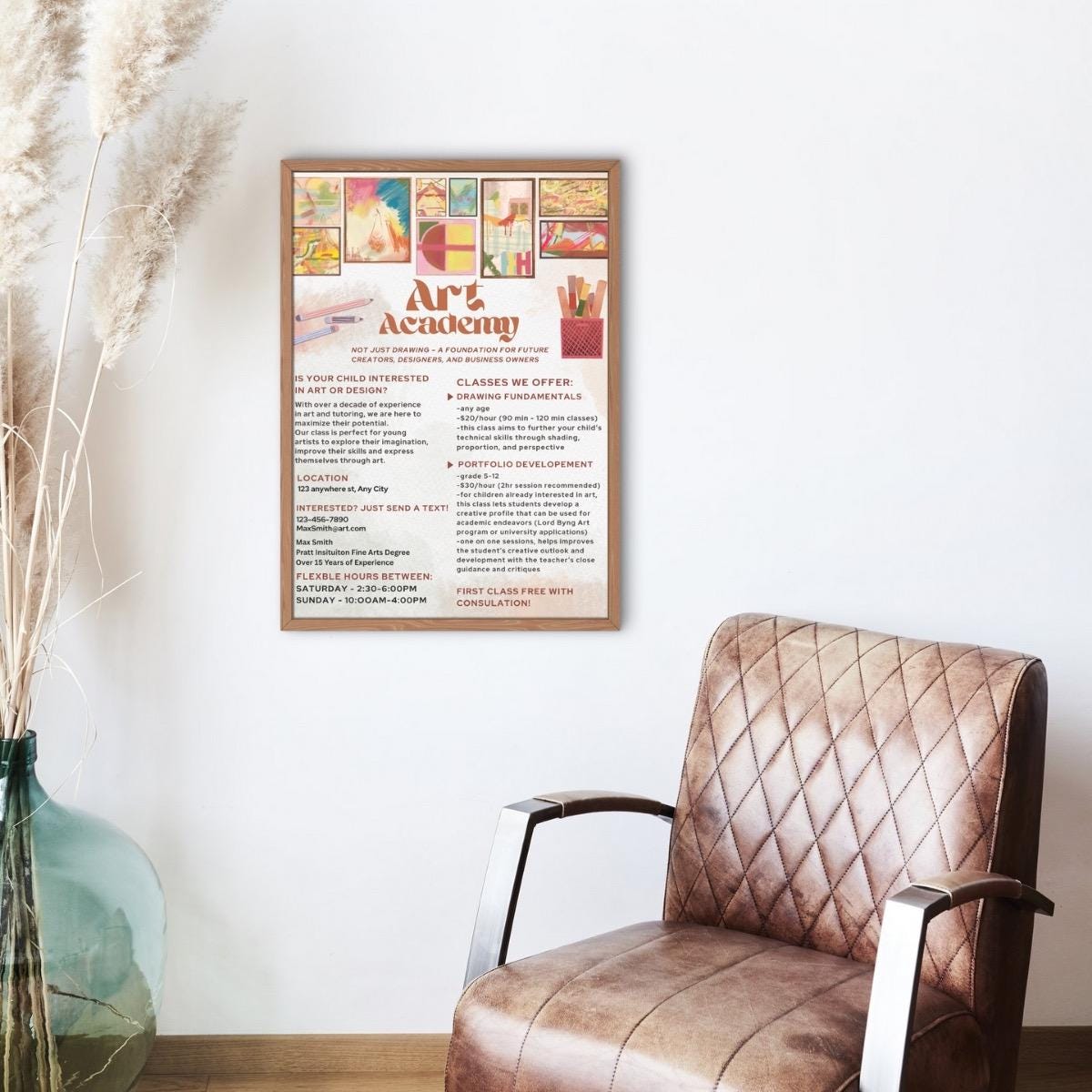 Editable Art Academy Advertisement Template, Art Draw Class Poster ...