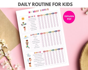 Printable Daily Routine for Toddlers Editable Pdf - Etsy