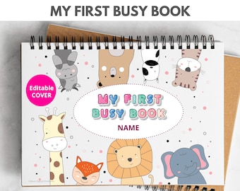 Toddler Activity Busy Book Printable, My First Learning Book (Editable PDF)