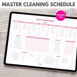 Master cleaning schedule | Editable