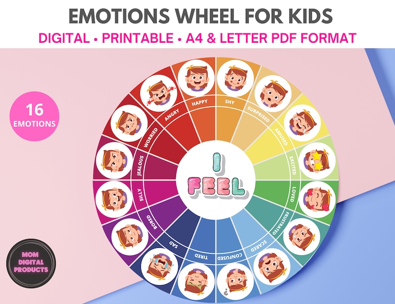 Emotions Wheel for Kids, Emotions Printable - Etsy