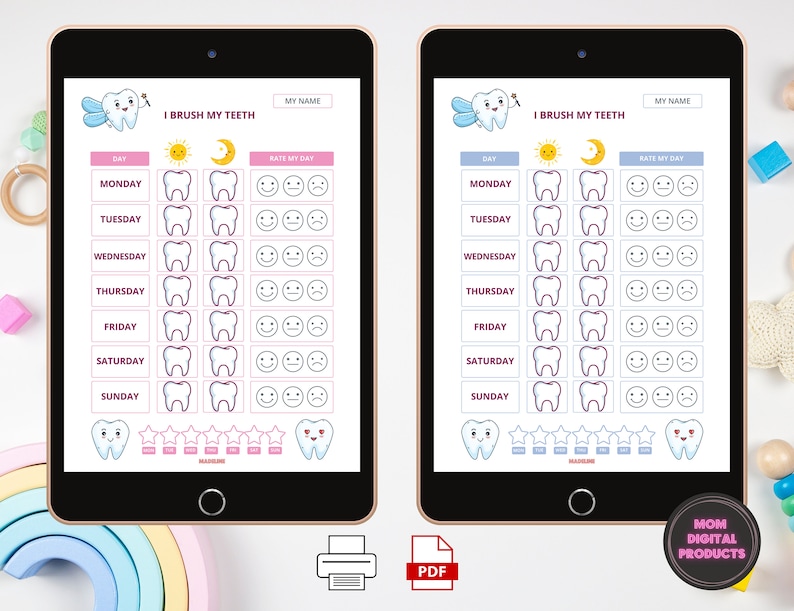 Printable Teeth Brushing Chart - Il 794xN.4732610741 6tbg 