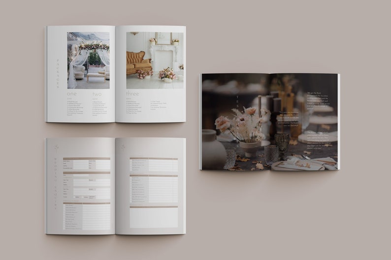 May include: Open wedding planner booklet with images of different wedding venues and a table setting with floral arrangements. The booklet includes a checklist and budget planner.