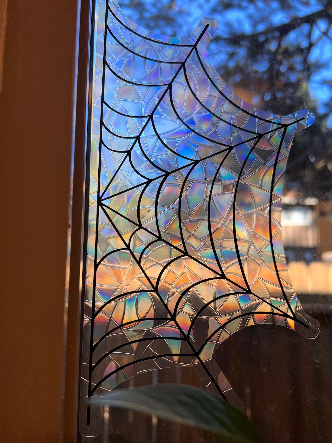 Classic Halloween Spider Web Wall Decal - Removable PVC Sticker, Static Cling * Living Room, Bedroom, Entryway Decor, Halloween Home Decor