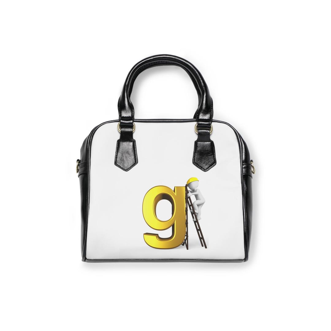 Yellow 3D Letter G With Worker Graphic Shoulder Bag | Initial Monogram ...
