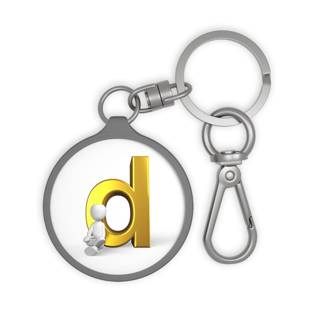 Gold Letter D Keyring Tag | Initial Monogram Keychain - Etsy