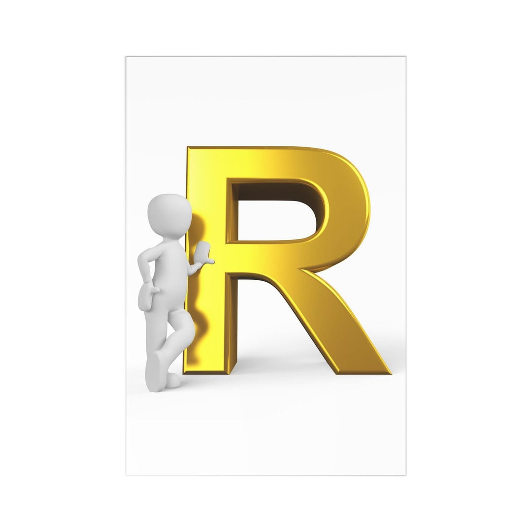 Gold Letter R Postcards (7 Pcs) | Alphabet Initial Cards - Etsy