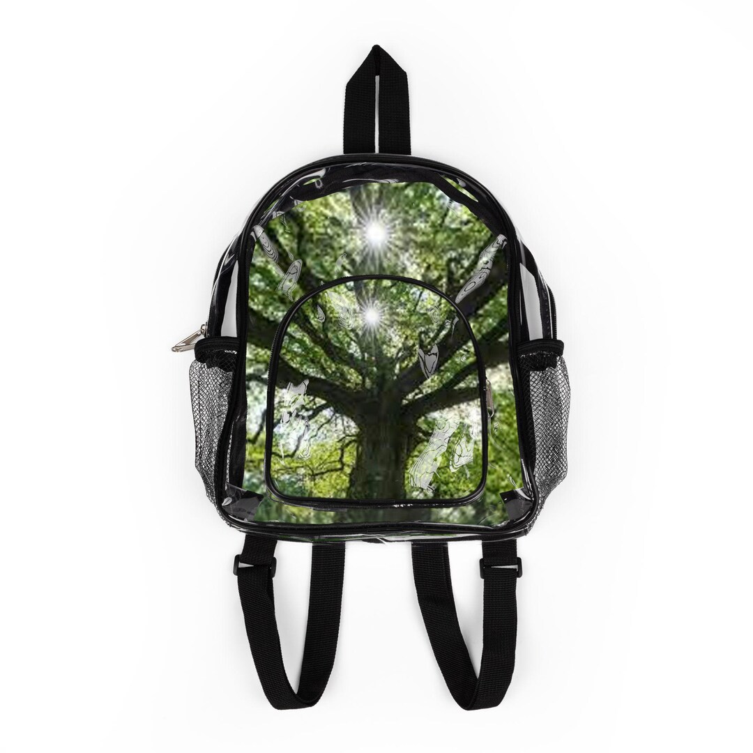 Sunlit Oak Tree Clear Stadium Backpack | Transparent Tree Print ...