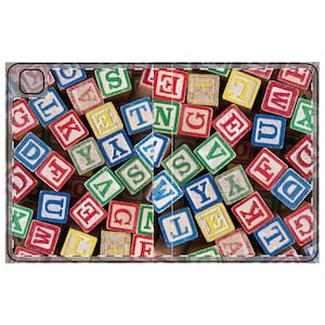 Colorful Alphabet Blocks Tablet Folio Case | Kids ABC Pattern