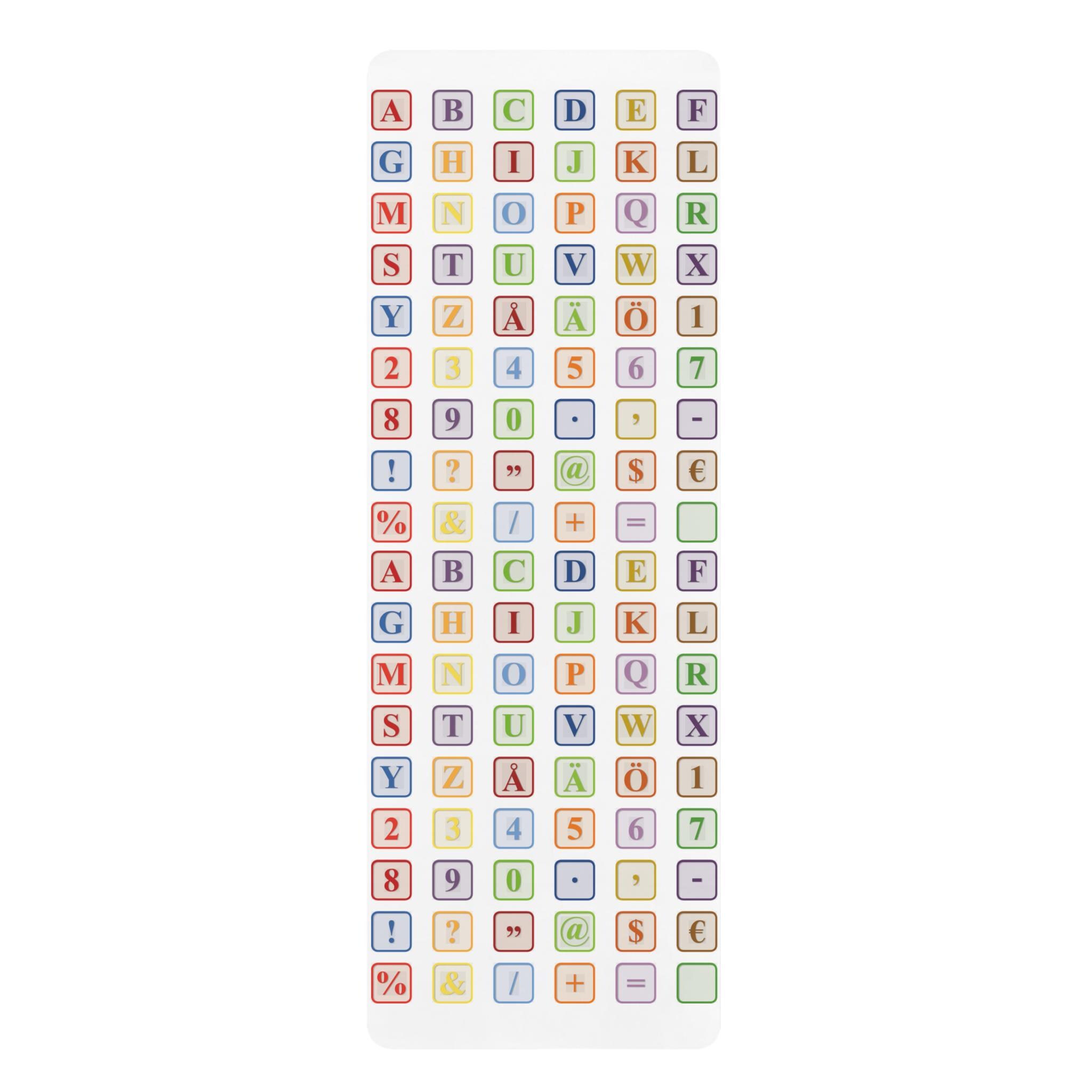 Alphabet and Symbols Pattern Rubber Yoga Mat | Color Block Letters ...