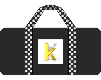 Bolsa de viaje Tripper con logo de la letra K dorada | Correa a cuadros o camuflaje