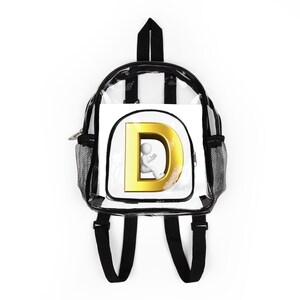 Gold Letter D Monogram Clear Backpack | Stadium Clear Backpack