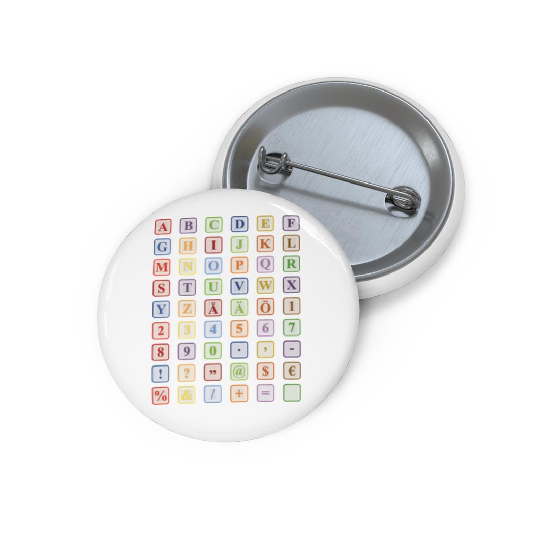Alphabet Blocks Pin Button | Custom Letter Badge, Colorful ABC Lapel ...