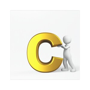 Gold Letter C car magnet | Initial Monogram Magnetic Decal